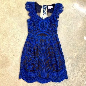 Anthropologie Yoana Baraschi Blue/Black Lace Dress